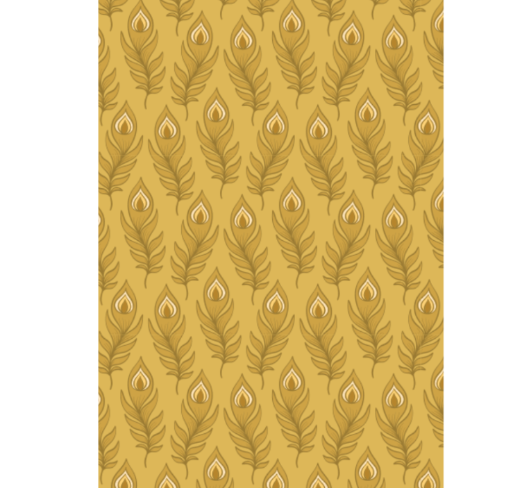 Animal wallpaper blue floral turkey with two flowers - TenStickers