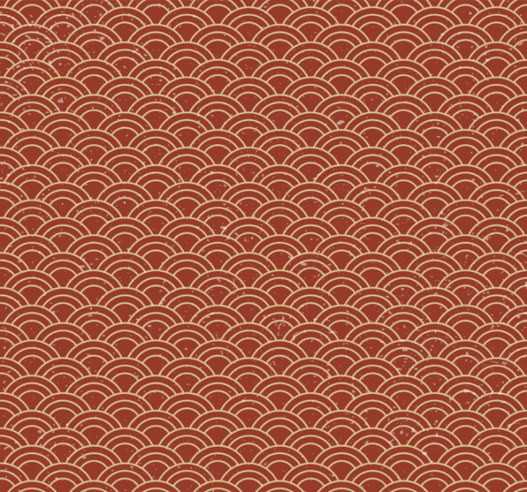 Hallway wallpaper featuring vintage japanese waves - TenStickers