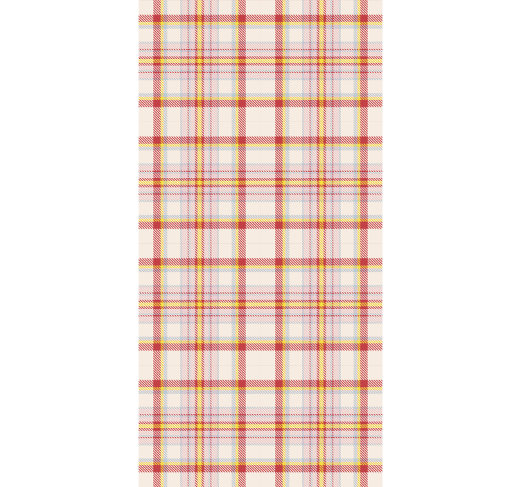 Hallway wallpaper in scottish tartan patterned squares - TenStickers