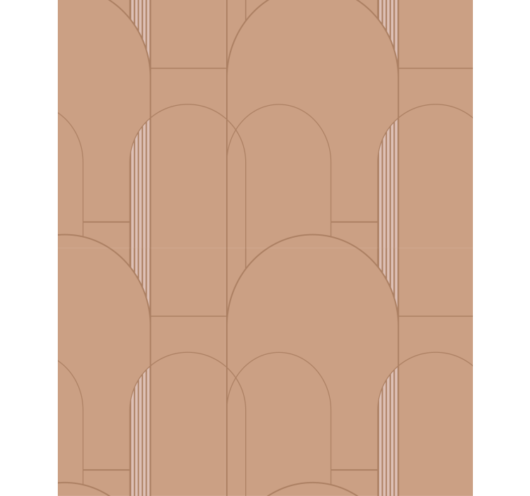 Dining room wallpaper with terracotta circular design - TenStickers