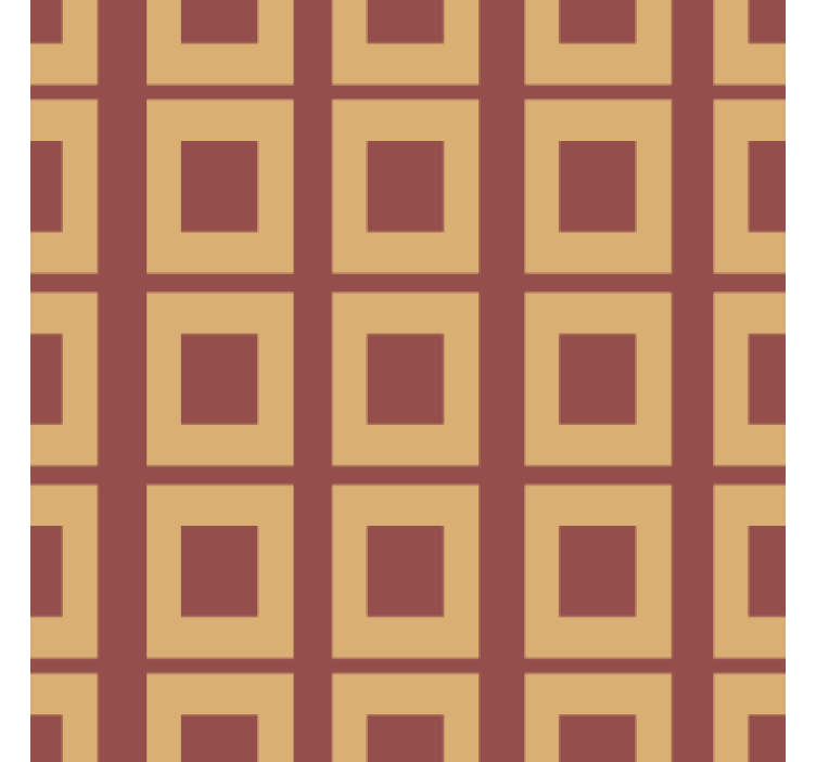 Dining room wallpaper geometric orange squares - TenStickers