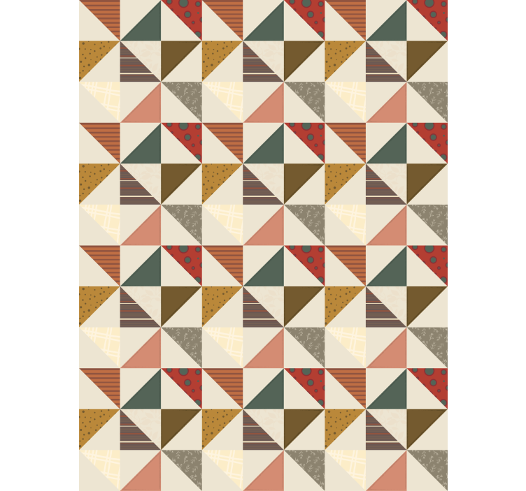 Dining room wallpaper patchwork geometric triangle design - TenStickers