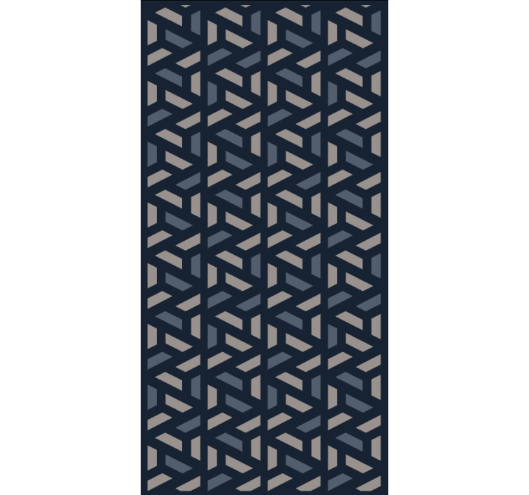 Dining room wallpaper geometric blue and gray triangles - TenStickers
