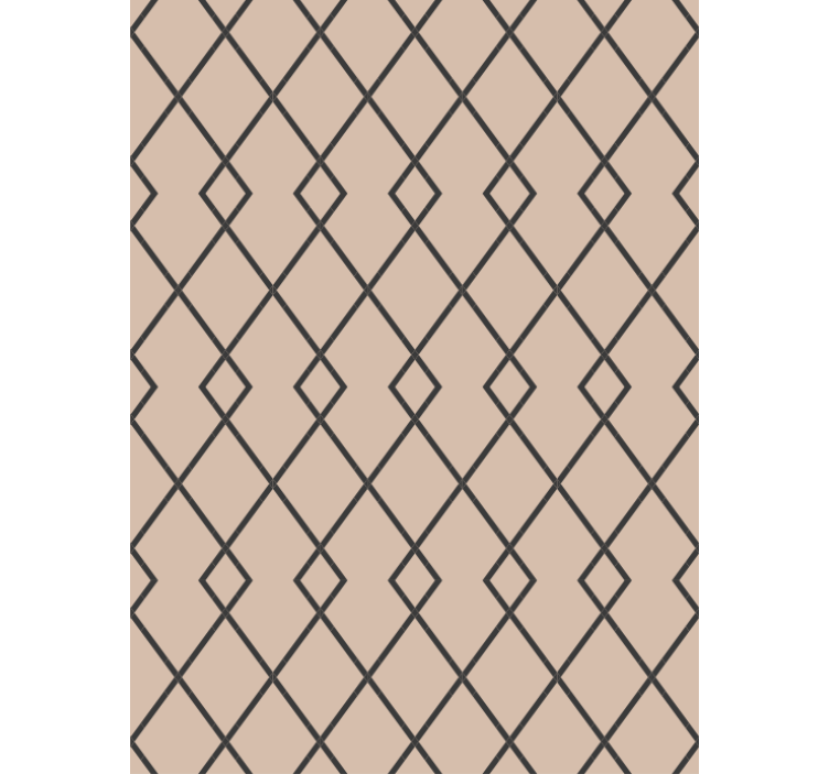 Dining room wallpaper geometric beige diamond pattern - TenStickers