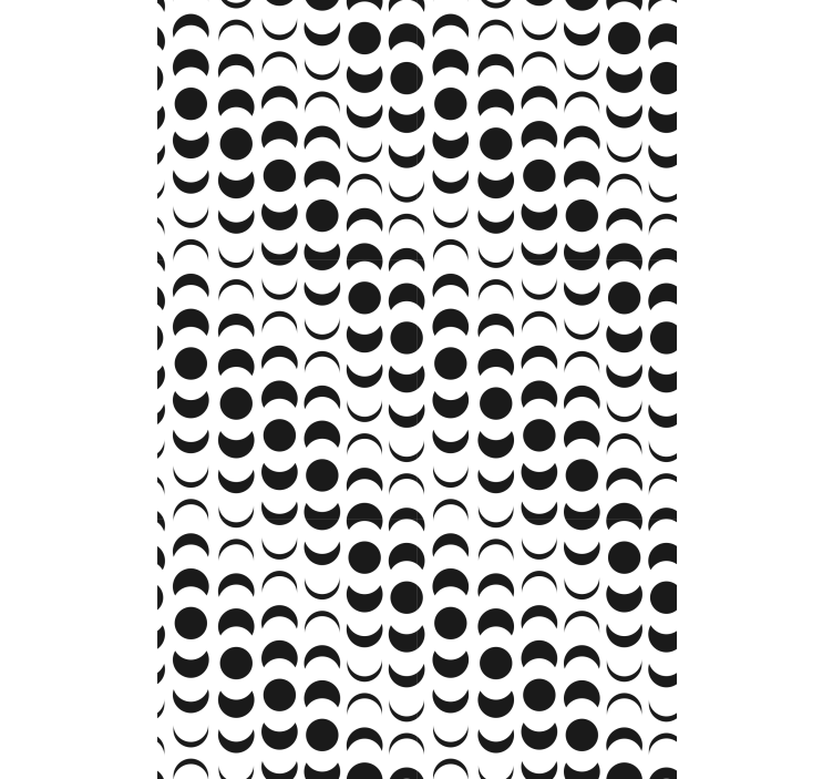 Dining room wallpaper monochrome semicircles - TenStickers