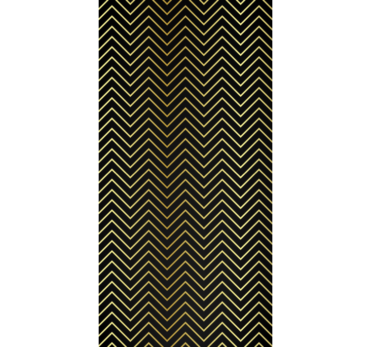 Geometric wallpaper with chevron golden design - TenStickers