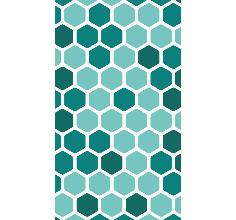 Geometric wallpaper green honeycomb pattern - TenStickers