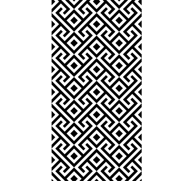 Geometric wallpaper bold black and white design - TenStickers