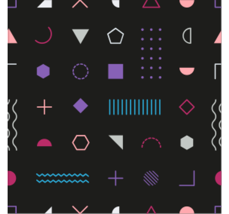 Geometric wallpaper playful shapes design - TenStickers