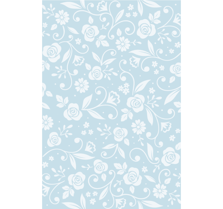 Nature wallpaper blue flower pattern - TenStickers