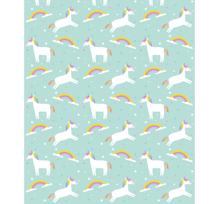 Kids wallpaper unicorns and a rainbow - TenStickers