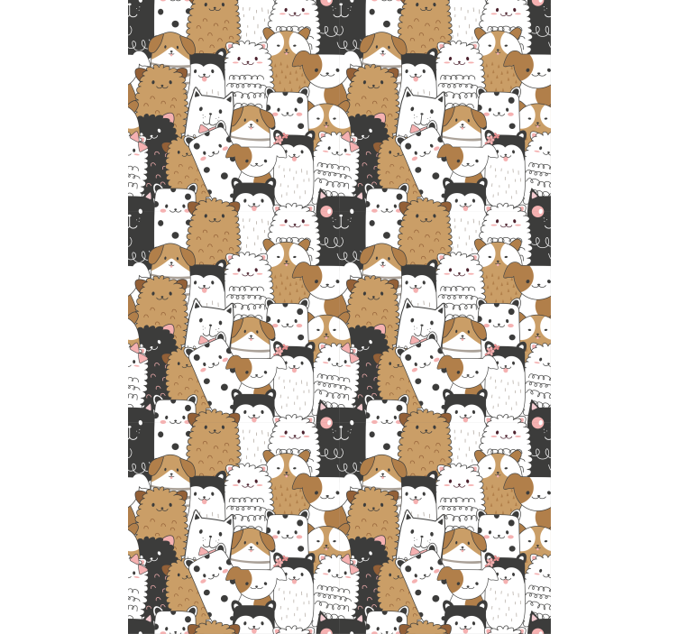 Kids wallpaper featuring adorable seamless dogs - TenStickers