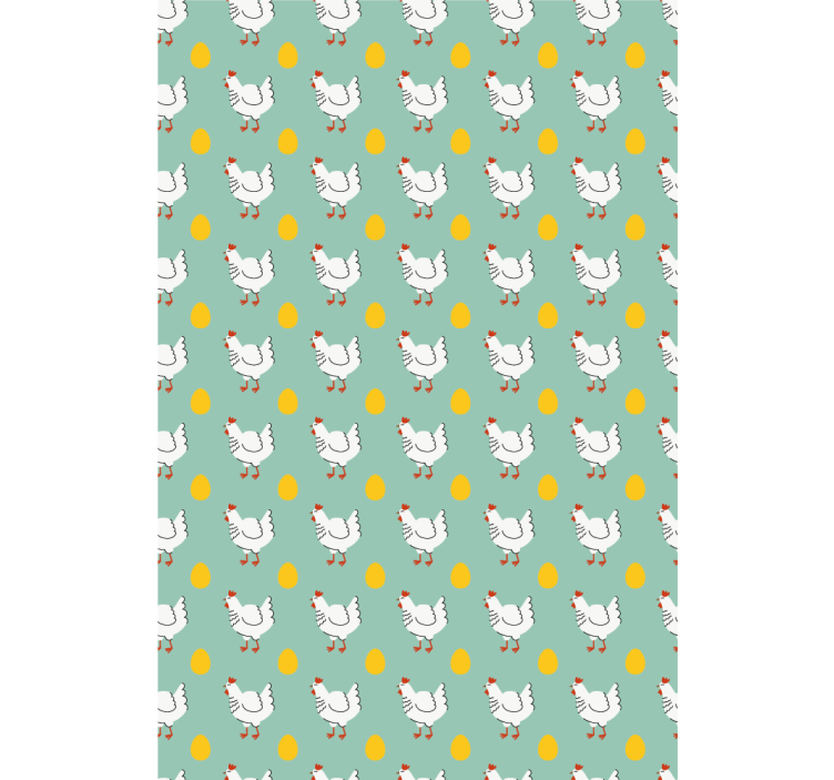 Kids wallpaper white chick on blue background - TenStickers