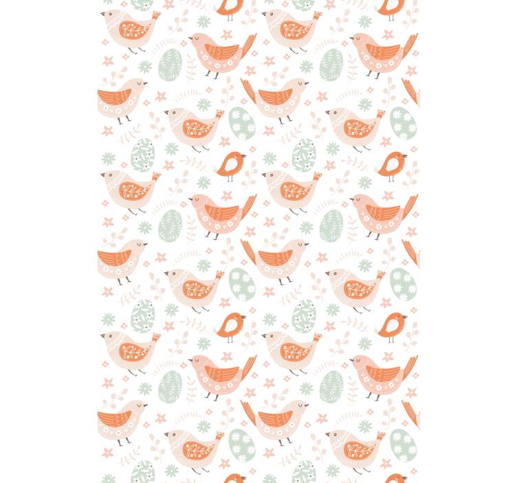 Kids wallpaper minimalistic nordic little birds - TenStickers