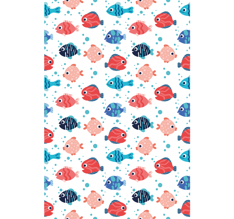 Kids wallpaper pink and blue fish - TenStickers