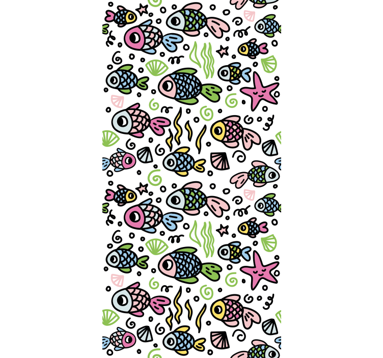 Kids wallpaper multicolor fish pattern - TenStickers