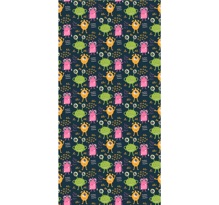 Kids wallpaper funny colorful aliens design - TenStickers