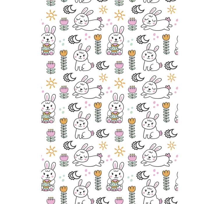 Kids wallpaper easter bunny design - TenStickers