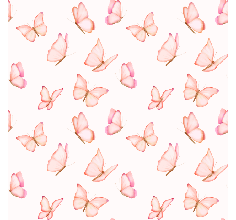 Butterfly wallpaper in pink pattern - TenStickers