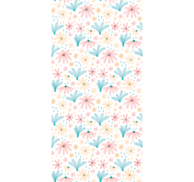 Hallway wallpaper floral daisies pattern - TenStickers