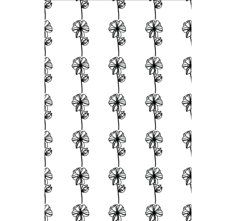 Hallway wallpaper black vertical flowers design - TenStickers