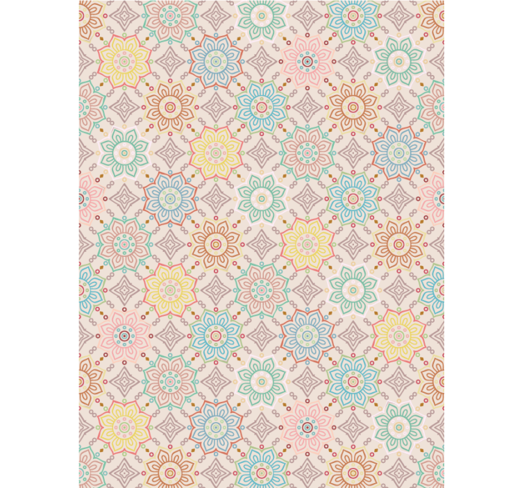 Hallway wallpaper vibrant bloom design - TenStickers