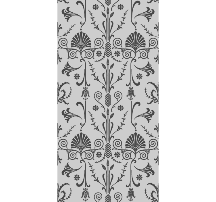 Hallway wallpaper with elegant botanical designs - TenStickers