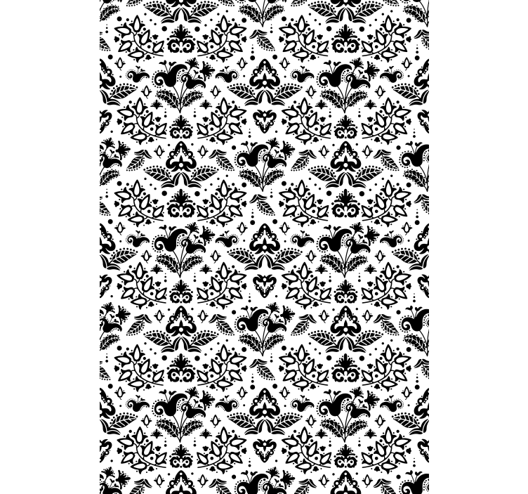 Hallway wallpaper with elegant floral design - TenStickers