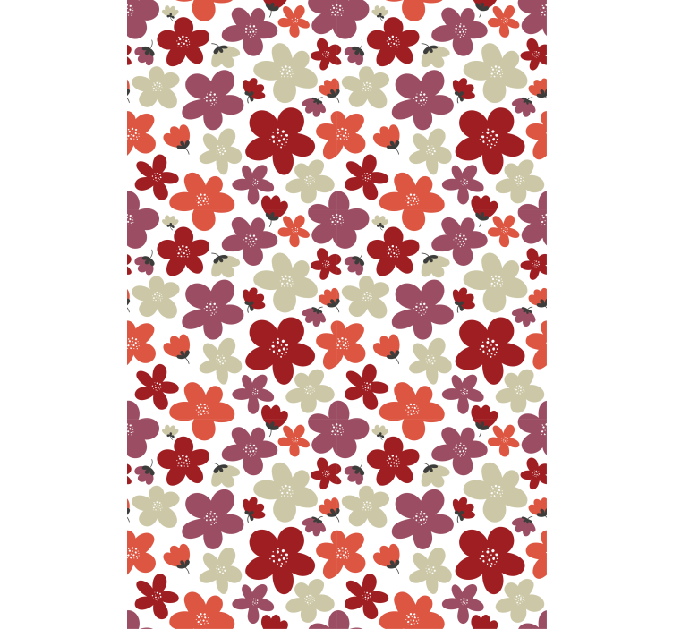 Scandinavian wallpaper red abstract flowers pattern - TenStickers