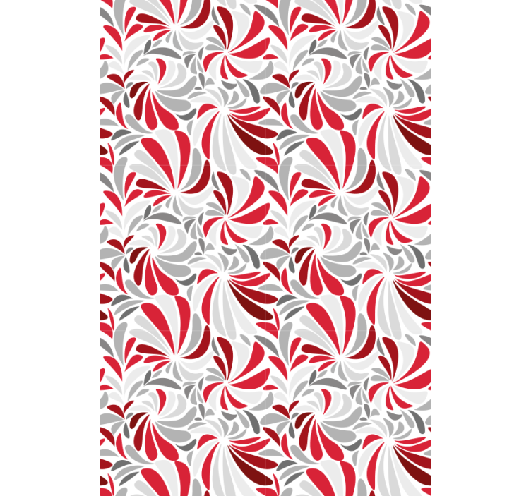 Classic wallpaper gray and red floral design - TenStickers