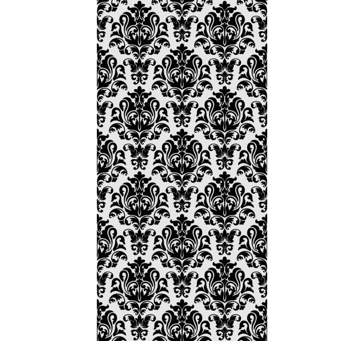 Classic wallpaper in black and white floral design - TenStickers