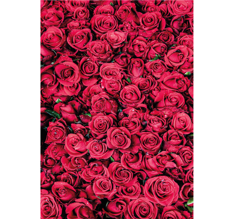 Flower wallpaper red flowers with textured background - TenStickers