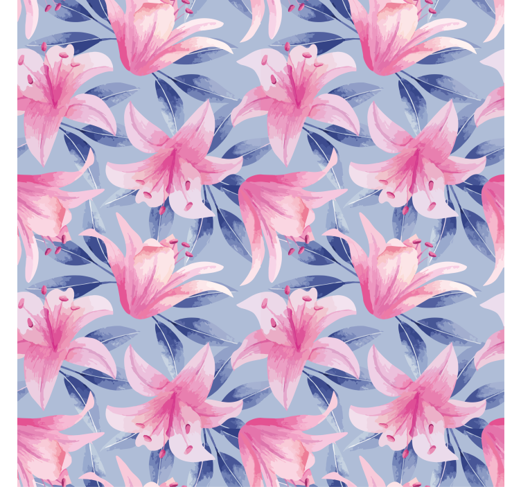 Flower wallpaper in pink and purple watercolour - TenStickers