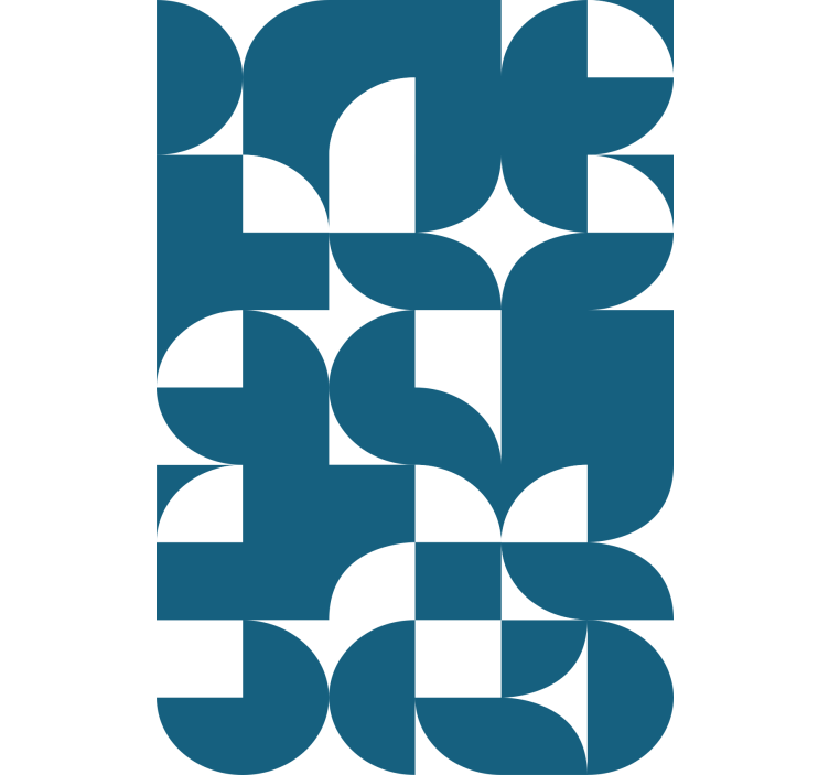 Geometric wallpaper blue circle geometric pattern - TenStickers