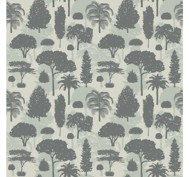 Tree wallpaper silhouetted forest design - TenStickers