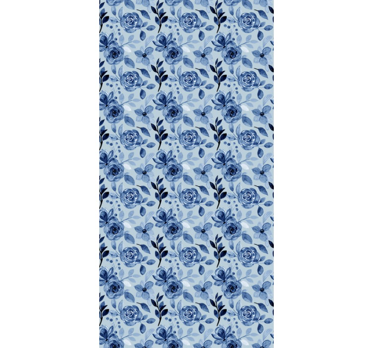 Office wallpaper vintage old blue on blue - TenStickers