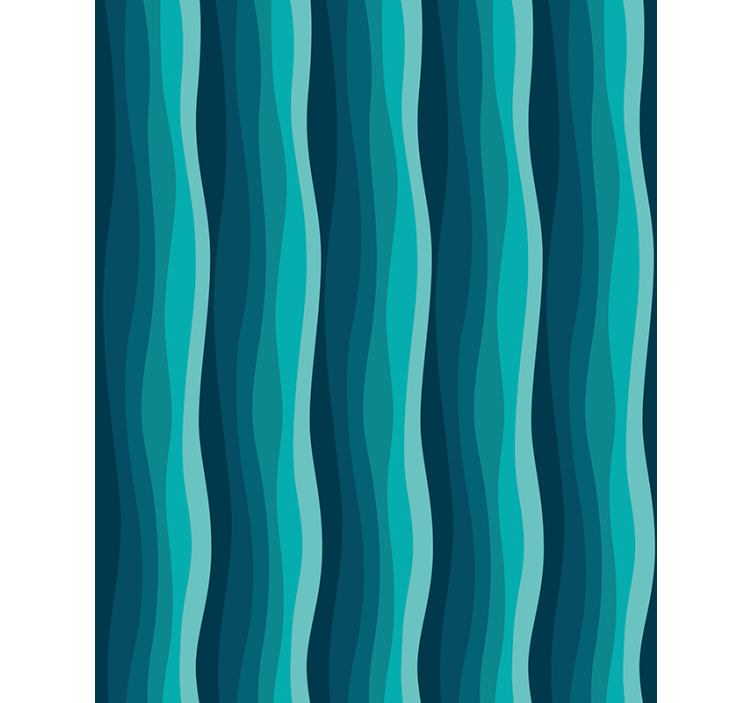 Living room wallpaper wavy blue pattern - TenStickers