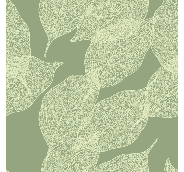 Kitchen wallpaper with large leaf design - TenStickers