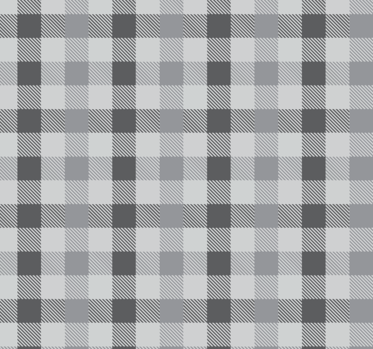 Kitchen wallpaper in grey gingham pattern - TenStickers