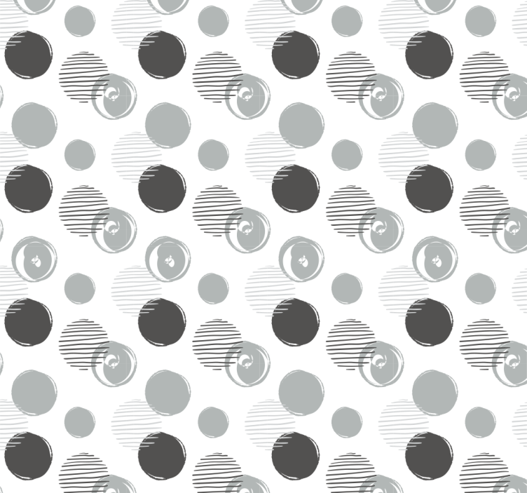 Kitchen wallpaper gray circles pattern - TenStickers