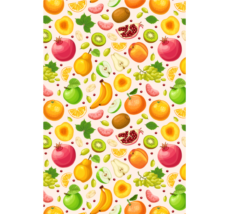 Colorful fruit medley kitchen wallpaper - TenStickers