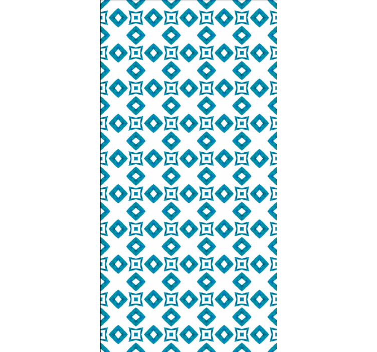 Kitchen wallpaper geometric blue pattern - TenStickers