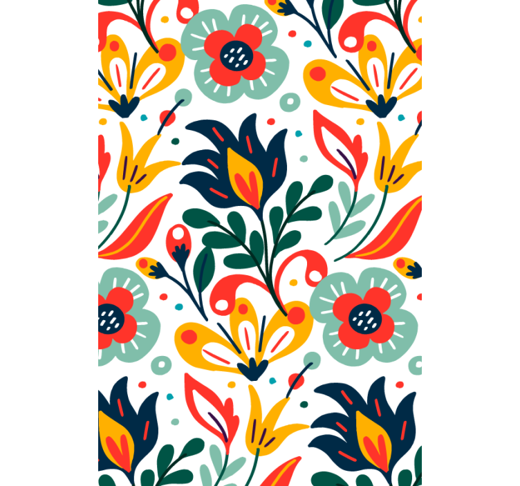 Modern wallpaper in vibrant floral colors - TenStickers