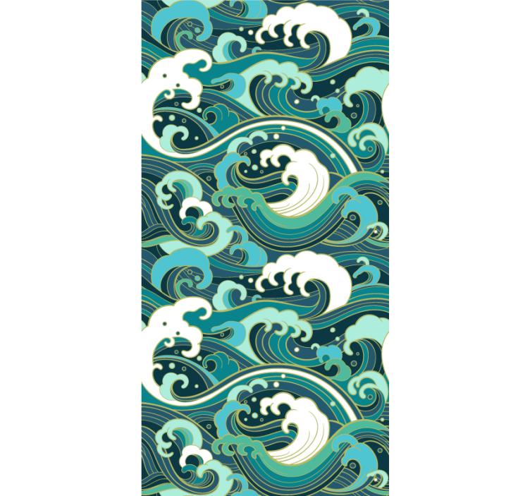 Modern wallpaper great wave japanese style - TenStickers
