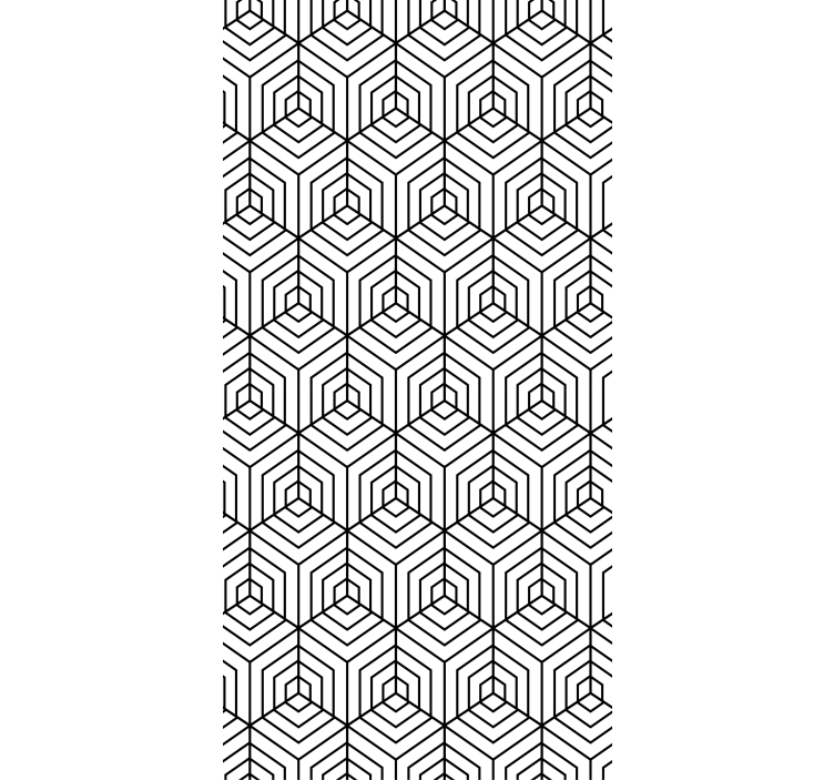 Modern wallpaper black and white hexagon pattern - TenStickers