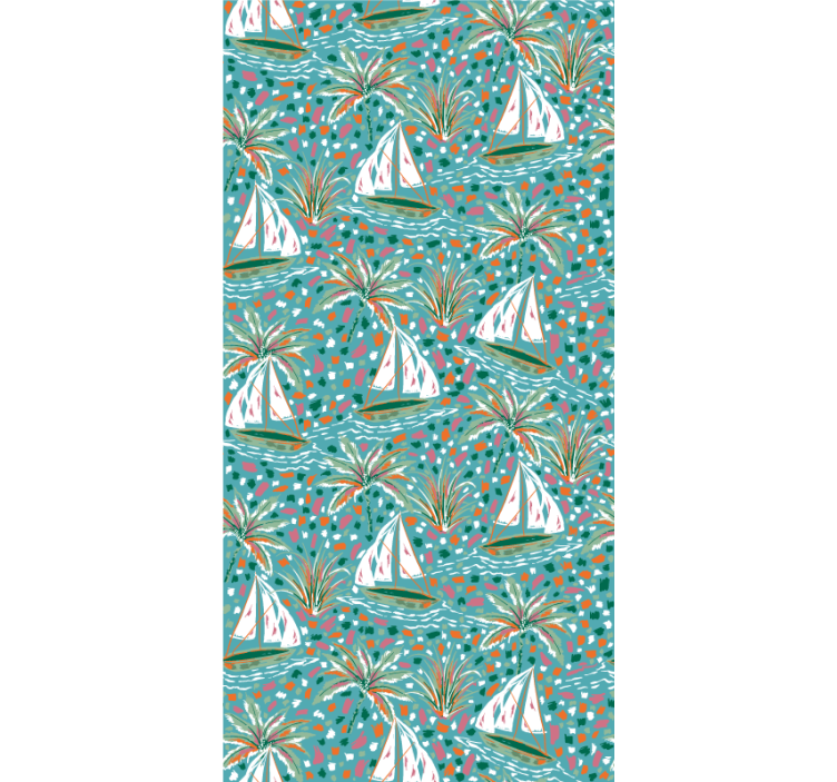 Modern wallpaper watercolor ships design - TenStickers