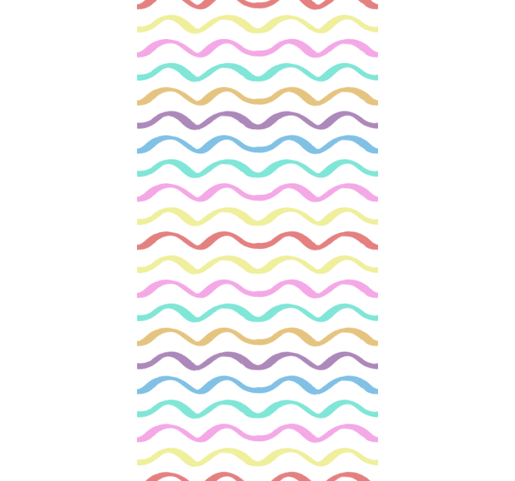 Kids wallpaper colorful wavy lines design - TenStickers