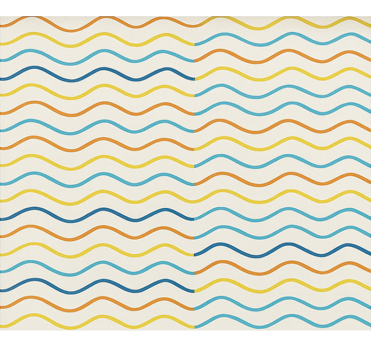 Teenager wallpaper with colored wavy lines - TenStickers