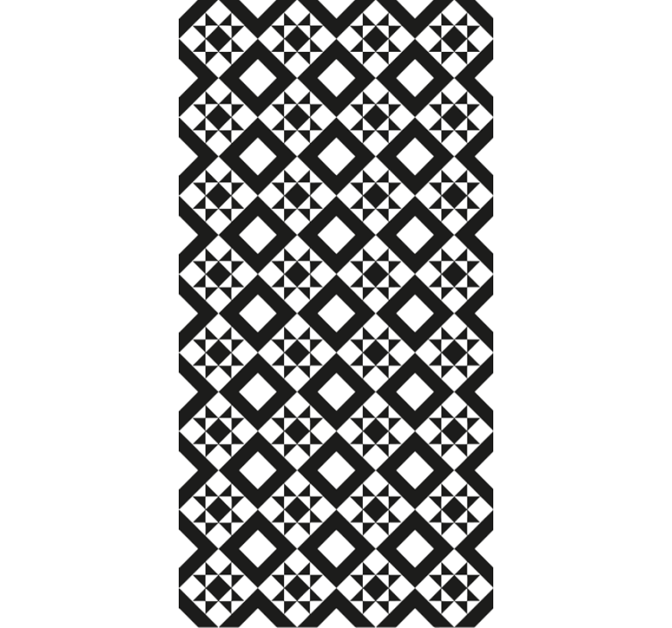 Kitchen wallpaper black and white geometric tiles - TenStickers