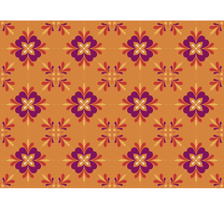 Kitchen wallpaper in vibrant tile design - TenStickers